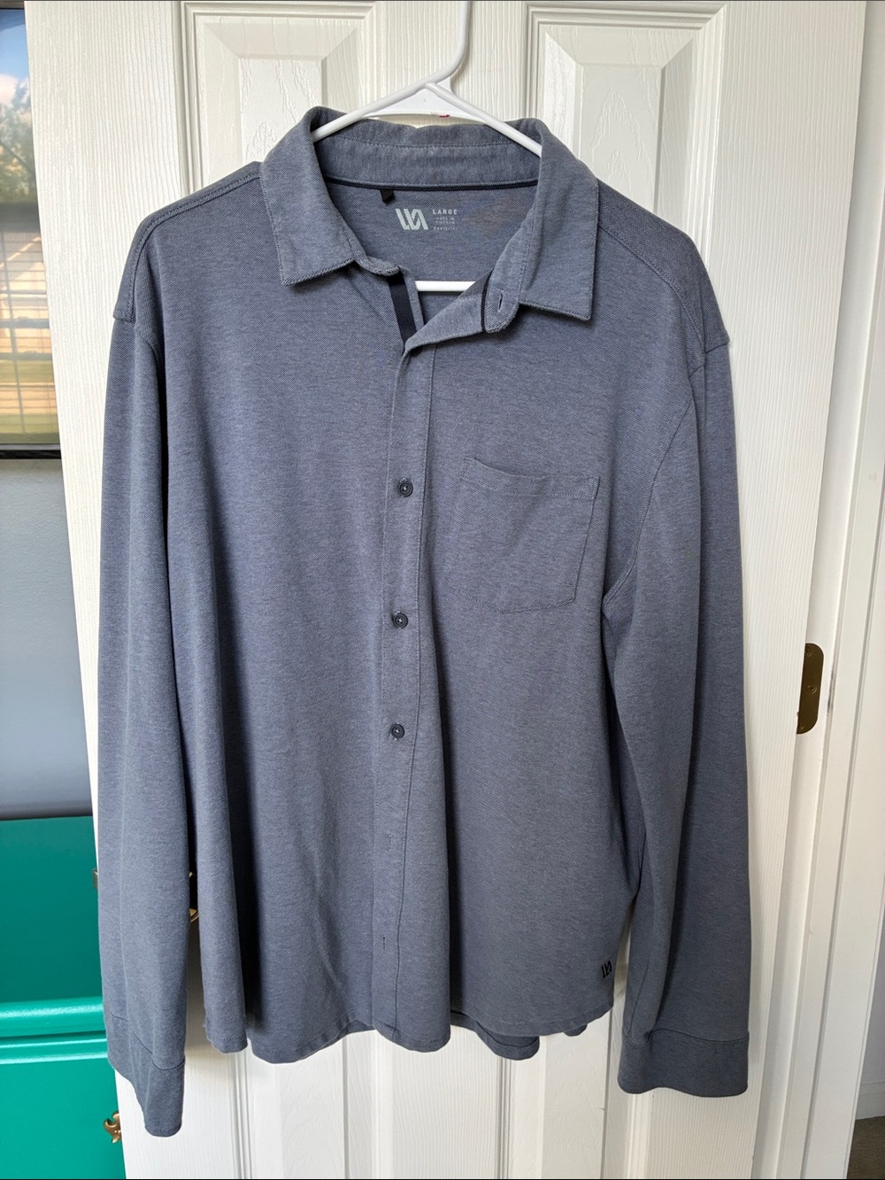 VRST  Men's Long-Sleeve Polo Shirt in Slate Blue